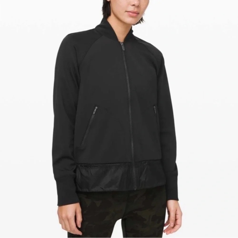 Lululemon Swept Along Jacket Coat Black Zip Bomber | 2019 Retired | Size S